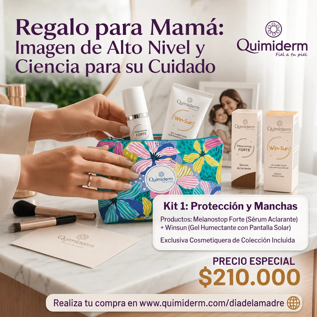 Kit 1 Quimiderm Protección y Manchas con Melanostop Forte y Winsun