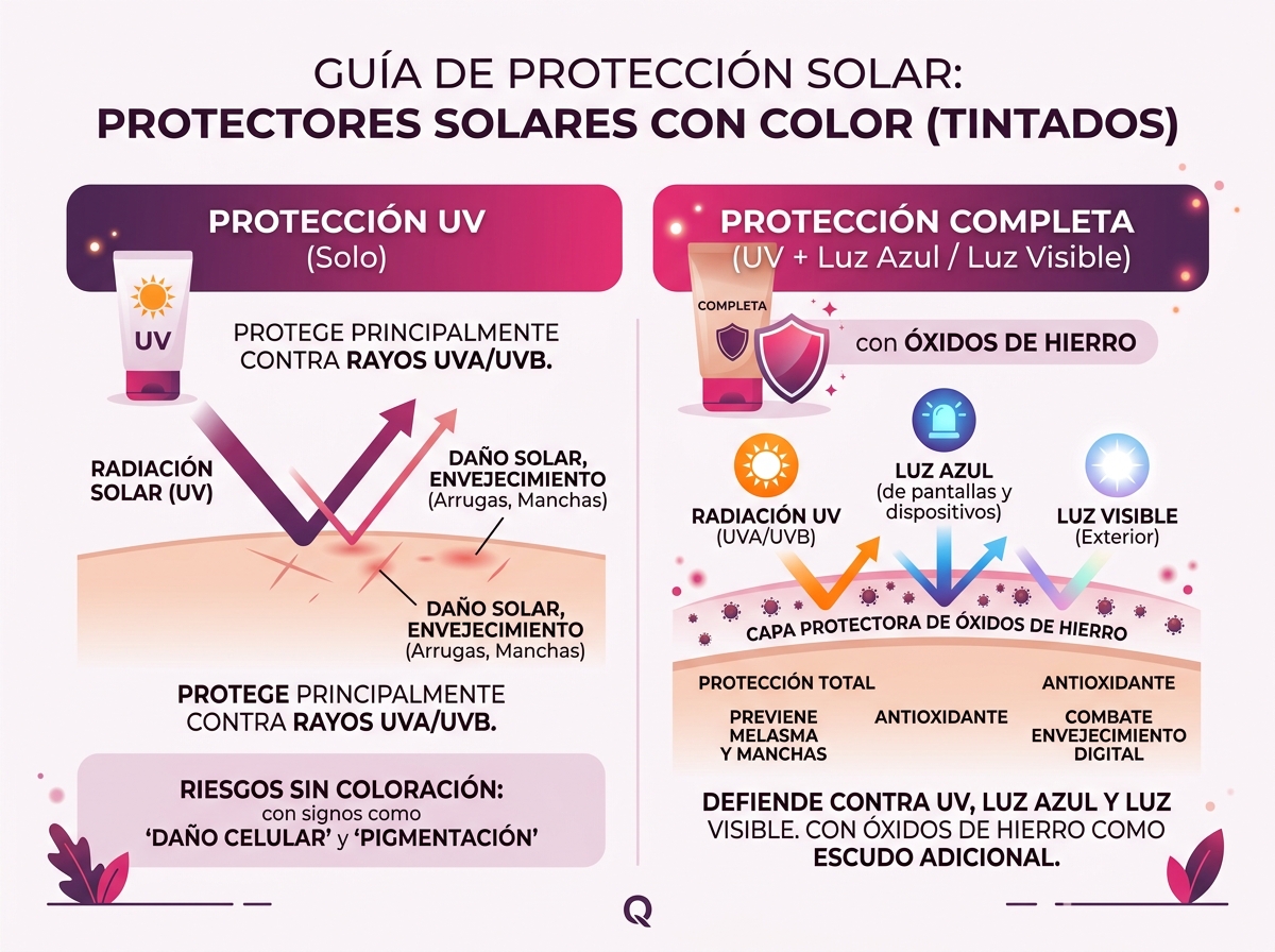 Infografía Guía de Protección Solar con Color Quimiderm